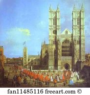 Giovanni Antonio Canale Called Canaletto Art Print - London: Westminster Abbey, With A Procession Of Knights Of The Bath