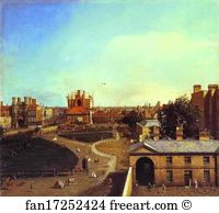 1747 Oil On Canvas Trustees Of Goodwood House Art Print - London: Whitehall And The Privy Garden From Richmond House