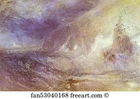 1835 Watercolour Art Print - Longships Lighthouse, Lands End
