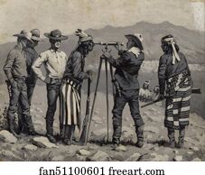 Remington Art Print - Looking Through The Telescope