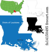 Free art print of Vector Louisiana State Map of Dots. Louisiana State ...