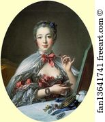 Madame De Pompadour At Her Dressing Table Art Print - Madame De Pompadour At Her Dressing Table