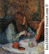Board Art Print - Madame Poupoule At Her Dressing Table
