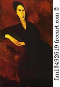 Sofa Art Print - Madame Zborowska On A Sofa