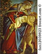 Botticelli Art Print - Madonna And Child And The Young St. John The Baptist