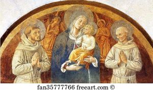 Door Art Print - Madonna And Child Between St. Francis And St. Bernardine Of Siena