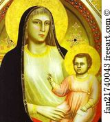 1305 Art Print - Madonna And Child Enthroned With Saints (Ognissanti Madonna). Detail