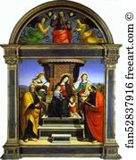 Madonna And Child Enthroned With Saints Art Print - Madonna And Child Enthroned With Saints
