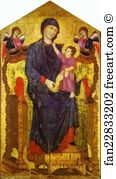Madonna And Child Enthroned With Two Angels Art Print - Madonna And Child Enthroned With Two Angels
