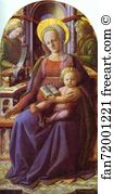 Madonna And Child Enthroned With Two Angels Art Print - Madonna And Child Enthroned With Two Angels