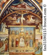 1452 Fresco Capella Di San Gerolamo Montefalco Art Print - Madonna And Child Surrounded By Saints