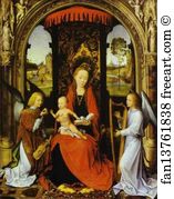 Madonna And Child With Angels Art Print - Madonna And Child With Angels