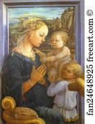 Madonna And Child With Angels Art Print - Madonna And Child With Angels