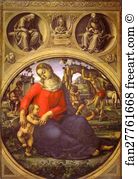 Luca Signorelli Art Print - Madonna And Child With Prophets