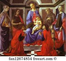 Botticelli Art Print - Madonna And Child With Six Saints