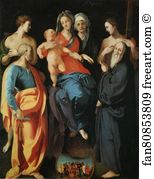 Benedict And Philip Art Print - Madonna And Child With St. Anne And The Saints Sebastian, Peter, Benedict And Philip