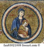 Madonna And Child With Donors Art Print - Madonna And Child With St Paul And St Peter And The Donor Bertoldo Stefanschi. Detail