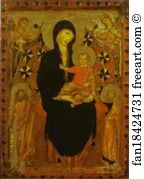 St Peter Art Print - Madonna And Child With The Baptist And St. Peter