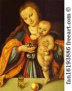 Lucas Cranach The Elder Art Print - Madonna And Child