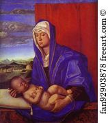 Oil On Wood Art Museum Art Print - Madonna And Child