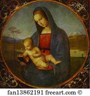 Transferred To Canvas The Hermitage Art Print - Madonna Connestabile