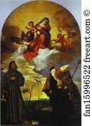 Madonna With The Saints Art Print - Madonna In Glory With The Christ Child And Saints Francis And Alvise With The Donor Alvise Gozzi