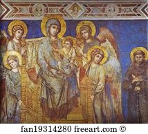 Assissi Art Print - Madonna With Angels And St. Francis. Detail