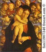 Madonna And Child With Angels Art Print - Madonna With Child And Angels