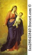 Painted Art Print - Madonna With The Child (Icon Painted For The Kazan Cathedral)