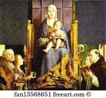 Bari Art Print - Madonna With The Saints Nicholas Of Bari, Anastasia, Ursula And Dominic (San Cassiano Altar)