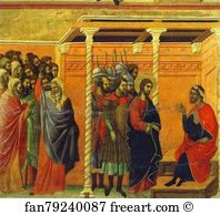 Pilate Art Print - Maestà (Back, Central Panel) Jesus Before Pontius Pilate