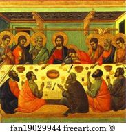 The Last Supper Art Print - Maestà (Back, Central Panel) The Last Supper