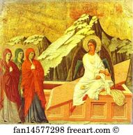 1308 11 Art Print - Maestà (Back, Central Panel) The Three Women At The Tomb