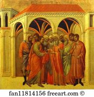 Judas Art Print - Maestà (Back, Central Panel) The Betrayal By Judas