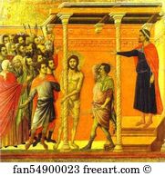Flagellation Art Print - Maestà (Back, Central Panel) The Flagellation