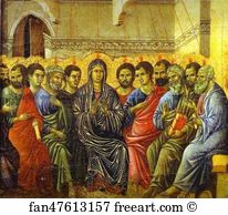 Crowning Panel Art Print - Maestà (Back, Crowning Panel) The Descent Of The Holy Spirit