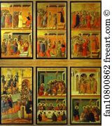 Detail Of The Central Panel Art Print - Maestà (Back, Detail Of The Central Panel)