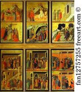 Detail Of The Central Panel Art Print - Maestà (Back, Detail Of The Central Panel)