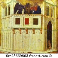 Pinnacle Art Print - Maestà (Back, Predella) Temptation On A Pinnacle Of The Temple