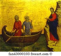 Duccio Di Buoninsegna Art Print - Maestà (Back, Predella) The Calling Of St. Peter And St. Andrew