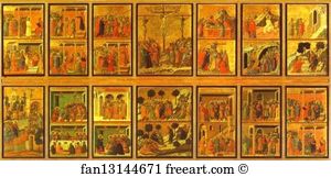 Passion Art Print - Maestà (Back With 26 Scenes Of The Passion)