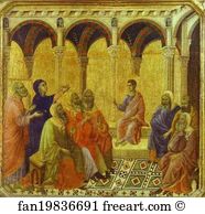 Dispute Art Print - Maestà (Front, Predella, Detail Of) Christ Disputing With The Scribes