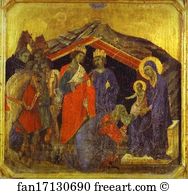 Predella Adoration Of The Magi Art Print - Maestà (Front, Predella) The Adoration Of The Magi
