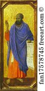 Maestà Front Art Print - Maestà (Front, Predella) The Prophets Ezekiel
