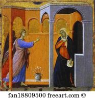 Maestà Front Art Print - Maestà (Front, Predella) The Annunciation