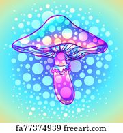 Free art print of Magic mushrooms. Psychedelic hallucination. Vibrant ...