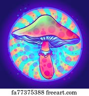 Free art print of Magic mushrooms. Psychedelic hallucination. Vibrant ...