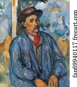 Blue Art Print - Man In A Blue Smock