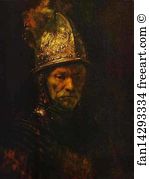 1650 Art Print - Man In A Gold Helmet