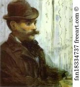 Round Art Print - Man In A Round Hat (Alphonse Maureau)